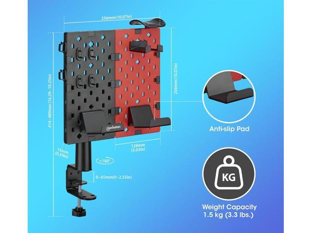 MANHATTAN Clamp-on Desk Pegboard 360 Degree Rotatable, Desk-Mount Desktop Gaming & Office Organizer Accessories Holder Lifetime Mfg Warranty ...