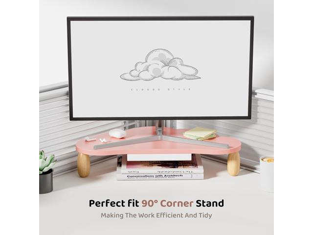 Monitor Stand Riser,Cloud-Shaped Sturdy Wood Computer Monitor Stand Wirh Drawer, Monitor Stand Riser, Multi-Purpose Desktop Organizer Riser for...