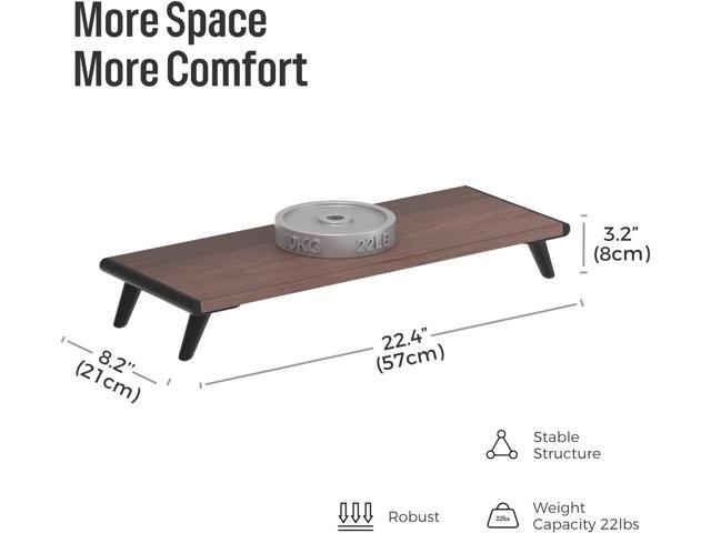 loukin Monitor Stand Riser for Desk, 22.4' x 8.3' Larger Computer Stand for Laptop, PC, Printer, Sturdy Desktop Computer Shelf with Non-Skid...