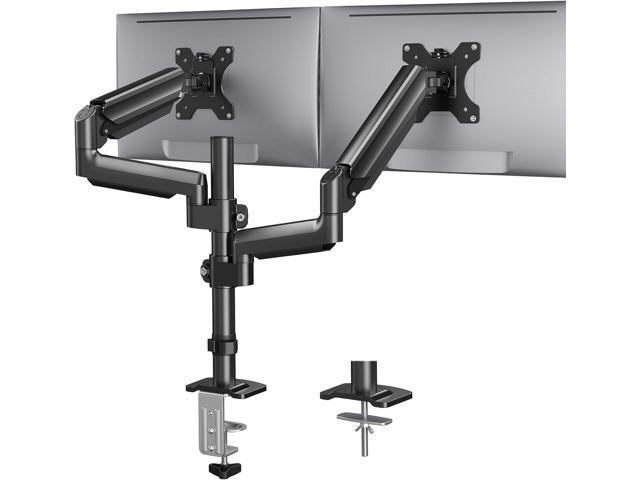 HUANUO Dual Monitor Mount up to 32 inches Screens, Taller Monitor Stand Hold 19.8lbs, Dual Monitor Arm Desk Mount Easy Adjustable with Tilt,...