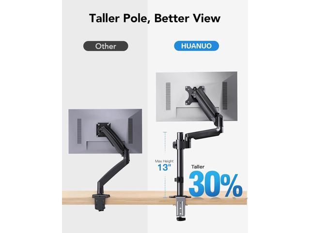 HUANUO Dual Monitor Mount up to 32 inches Screens, Taller Monitor Stand Hold 19.8lbs, Dual Monitor Arm Desk Mount Easy Adjustable with Tilt,...
