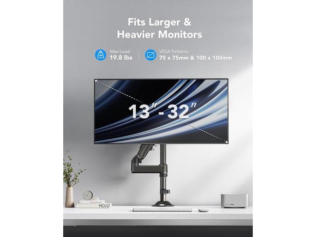 HUANUO Single Monitor Mount, Adjustable Monitor Arm Desk Mount Fits 13-32 inch Screen, Holds 19.8lb, Monitor Stand with 24.41 inch Max Height, Full...