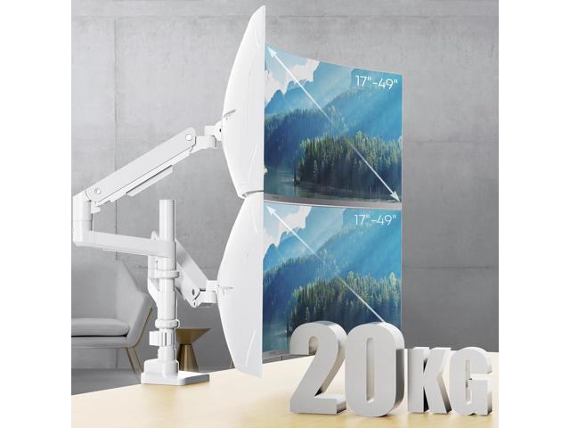 PUTORSEN 17-49Premium Aluminum Heavy Duty Dual Monitor Arm for Ultrawide Screens up to 44lbs, Vertical Stacked Dual Monitor Desk Mount, Full Motion...
