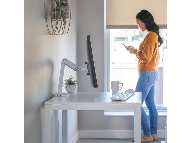 Ergotron MXV Single Monitor Arm, VESA Desk Mount for Monitors Up to 34 Inches, 7 to 20 lbs White