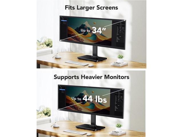 HUANUO Monitor Stand, Holds up to 44lbs Freestanding VESA Monitor Mount for 1334 Screens, 5 Height Options, Swivel Desk Monitor Stand Riser with...