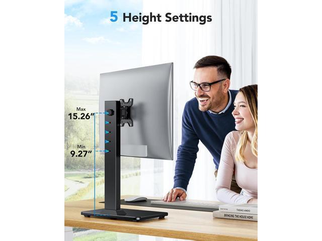 HUANUO Monitor Stand, Holds up to 44lbs Freestanding VESA Monitor Mount for 1334 Screens, 5 Height Options, Swivel Desk Monitor Stand Riser with...