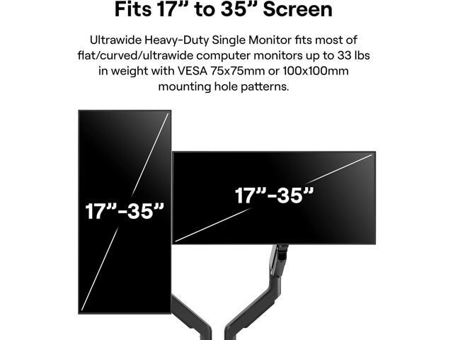 Pixio PS2D Ultrawide Heavy-Duty Premium Dual Monitor Arm Stand Desk Mount - Fits up to 35 inches Two Monitors, Weights up to 33 lbs Each, Height...