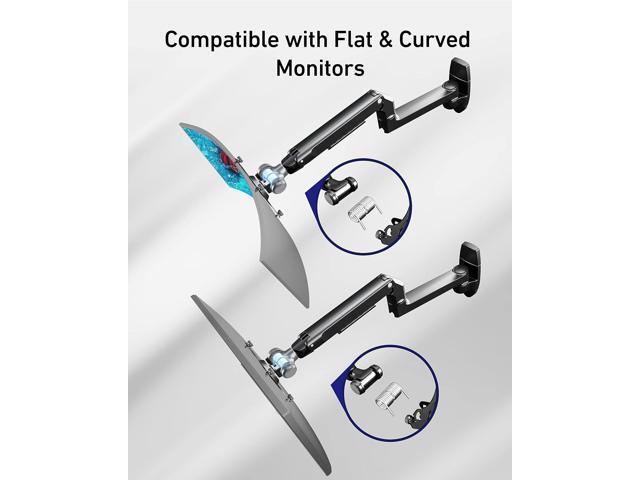 Single Monitor Wall Mount for Flat/Curved Monitors up to 38' Within 25lbs, Full Motion Adjustable Wall Mount Monitor Arm, 75x75/100x100mm VESA Wall...
