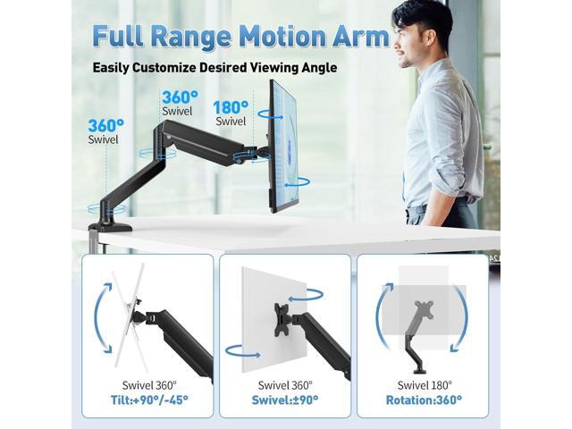Single Monitor Desk Mount Full Motion Adjustable for 13' to 32' Monitor,Heavy Duty Gas Spring Monitor Arm Holds 4.4 to 19.8 lbs,Monitor Arm Single...