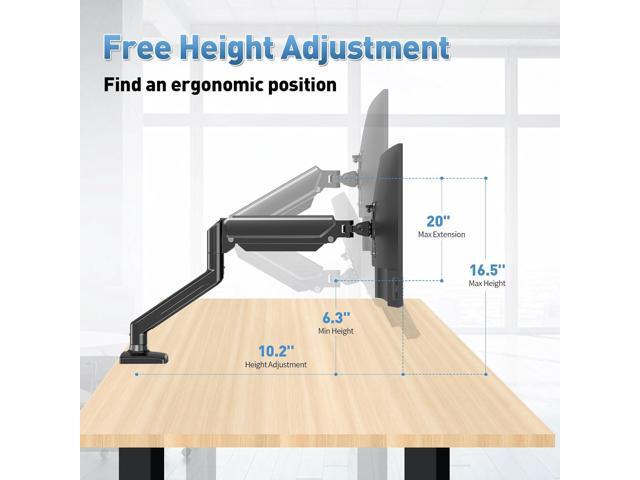 Single Monitor Desk Mount Full Motion Adjustable for 13' to 32' Monitor,Heavy Duty Gas Spring Monitor Arm Holds 4.4 to 19.8 lbs,Monitor Arm Single...