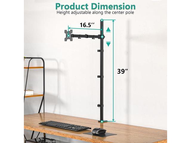 WALI Single Monitor Stand Desk Mount, 39 inch Tall Monitor Stand Fully Adjustable, Articulating Arm for Computer Screen up to 32 inch, 22lbs...