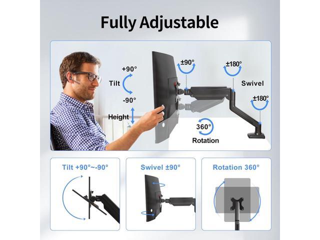 Suptek Monitor Mount,Gas Spring Monitor Arm Mount for 13-32 inch Screens up to 9kg, Adjustable Single Monitor Arm Desk Mount with Tilt Swivel...