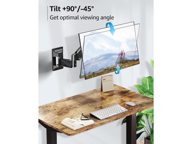 MOUNTUP Monitor Wall Mount for 17-32 Inch Computer Screen, Wall Mounted Arm Support 4.4-17.6lbs Display, Gas Spring Monitor Arm, VESA Bracket for...