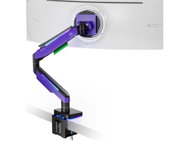 Monitor Mount for 17 to 49 Inch Curved and Ultrawide Monitor, Vesa Mount Support up to 44lbs, Adjustable Gas Spring Clamp and Grommet Desk Mount...