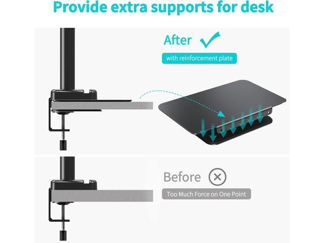 MOUNT PRO Monitor Mount Reinforcement for Thin Desk and Other Fragile Table Tops, Steel Bracket Plate Fits Monitor Arm and Monitor Stand C Clamp...