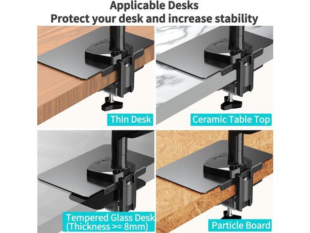 MOUNT PRO Monitor Mount Reinforcement for Thin Desk and Other Fragile Table Tops, Steel Bracket Plate Fits Monitor Arm and Monitor Stand C Clamp...