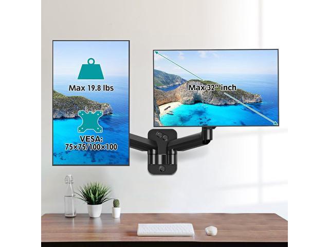 Dual Monitor Wall Mount for 13 to 32 Inch Computer Screens, Monitor Mounts for 2 Monitors Holds Up to 19.8lbs Each,Full Motion Gas Spring Monitor...