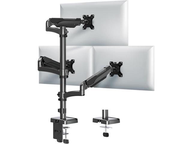 MOUNTUP Triple Monitor Mount Fits Max 32 Inch Screen, Holds 4.4-17.6lbs, 3 Monitors Desk Mount, Triple Monitor Stand for Desk, Gas Spring Arm with...