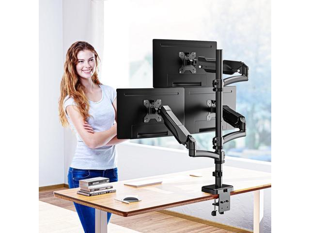 MOUNTUP Triple Monitor Mount Holds 4.4-17.6lbs, Up to 32 Inch Monitor Stand for 3 Monitors, Triple Monitor Stand with Gas Spring Arm with...