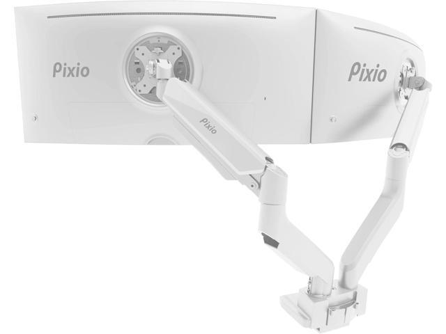 Pixio PS2D White Ultrawide Heavy-Duty Premium Dual Monitor Arm Stand Desk Mount - Fits up to 35 inches Two Monitors, Weights up to 33 lbs Each,...