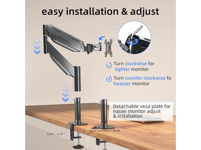 Pholiten Premium Aluminum Heavy Duty Monitor ArmUltrawide Monitor Arm,Full Motion Single Monitor Mount for Computer Screens up to 49 inchs and...
