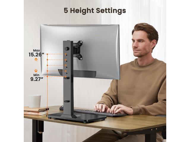 ErGear Single Monitor Stand for 13-34 inch Screens up to 44 lbs, Free-Standing Monitor Riser with 5 Height Settings, Tabletop Monitor Stand with...