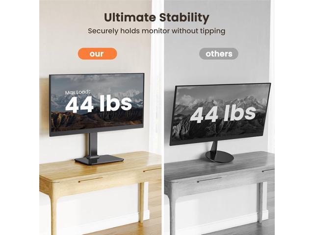 ErGear Single Monitor Stand for 13-34 inch Screens up to 44 lbs, Free-Standing Monitor Riser with 5 Height Settings, Tabletop Monitor Stand with...