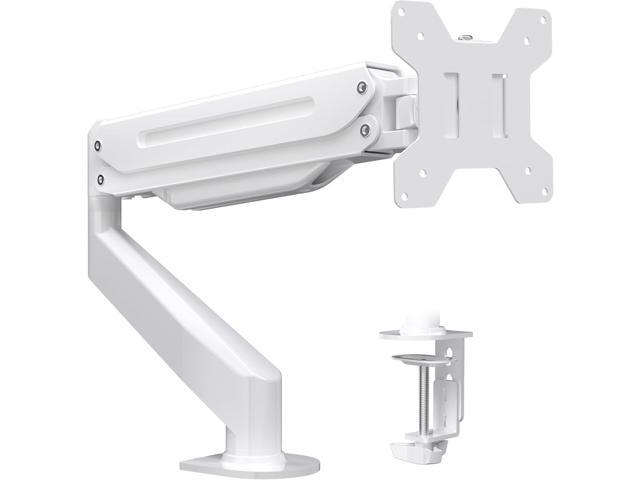 Suptek Monitor Mount Gas Spring Single Monitor Arm Desk Mount Stand Fully Adjustable Fits 17 20 22 23 24 26 27 32 inch Monitors (White)