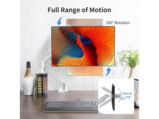 Suptek Monitor Mount Gas Spring Monitor Arm Desk Mount Fully Adjustable Fits 17 20 22 23 24 26 27 inch Monitors (White)