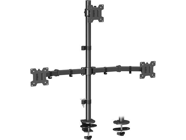 MOUNT PRO Triple Monitor Mount, Monitor Desk Mount for 3 Screens up to 32 inch, 17.6 lbs Each, Fully Adjustable Stacked Computer Stand, Table VESA...