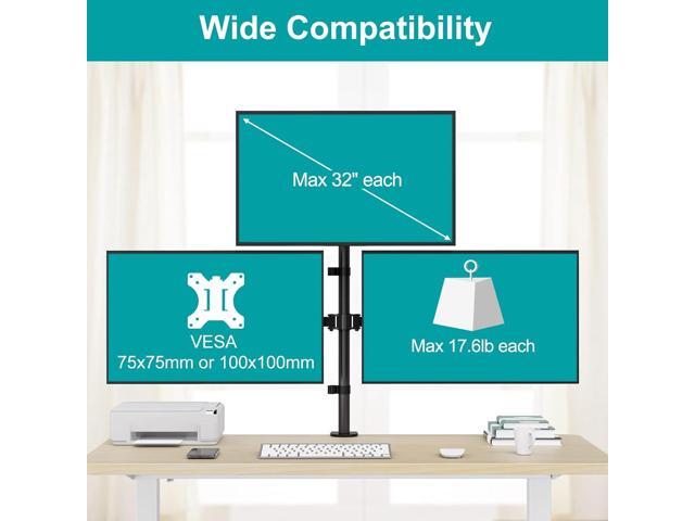 MOUNT PRO Triple Monitor Mount, Monitor Stand fits 3 Screens up to 32 inch, 17.6 lbs Each, Fully Adjustable Stacked Monitor Stand for 3 Monitors,...