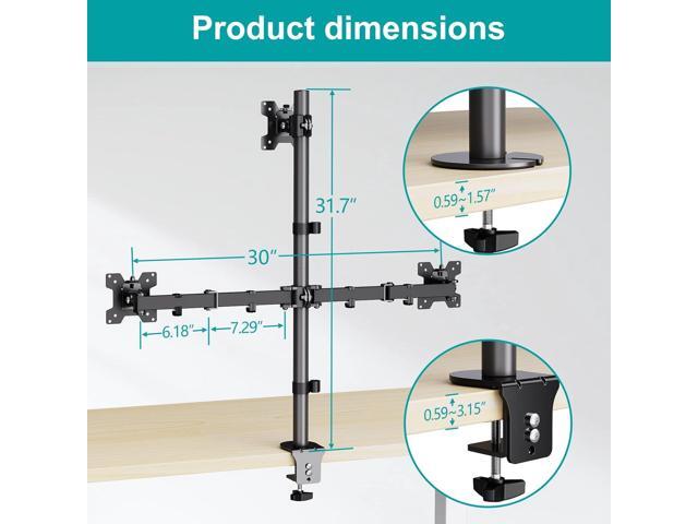 MOUNT PRO Triple Monitor Mount, Monitor Stand fits 3 Screens up to 32 inch, 17.6 lbs Each, Fully Adjustable Stacked Monitor Stand for 3 Monitors,...