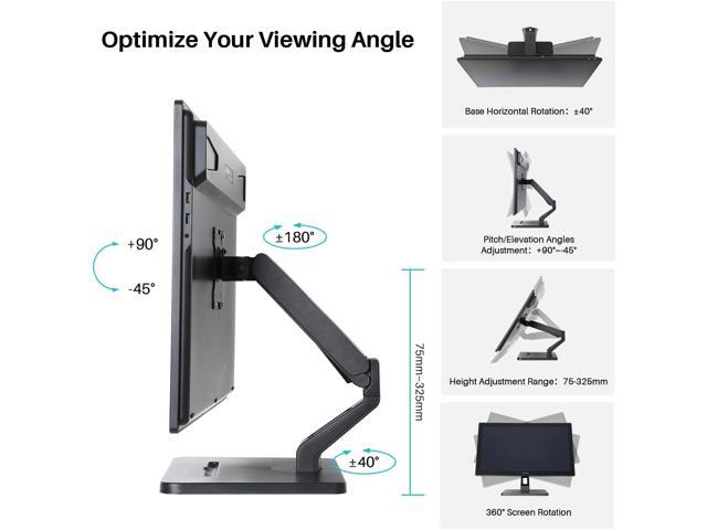 HUION Monitor Stand, Single Monitor Arm for 17-32 inch Screens, Holds up to 22 lbs, Adjustable Monitor Mount with Gas Spring Full Motion, VESA...