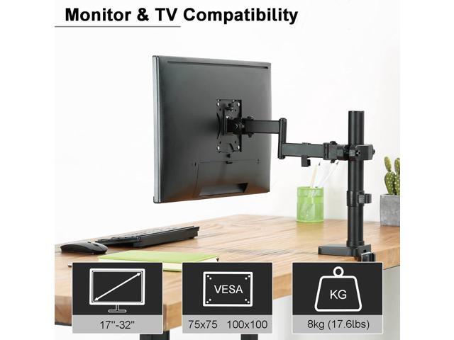 PUTORSEN Universal VESA Pole Mount, Full Motion TV Pole Mount Fits 17 to 32 inch Screens, with Removable 75mm and 100mm VESA Plate, Vesa Mount Arm...