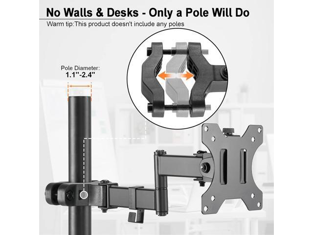 PUTORSEN Universal VESA Pole Mount, Full Motion TV Pole Mount Fits 17 to 32 inch Screens, with Removable 75mm and 100mm VESA Plate, Vesa Mount Arm...