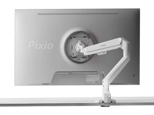 Pixio PS1S Wave White Single Monitor Arm Stand Desk Mount - Fits up to 32 inches Monitors and up to 19.8lbs. VESA Compatibility and Integrated...