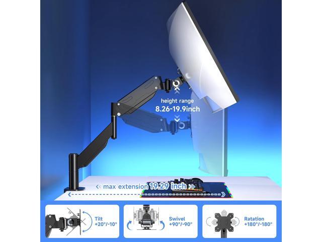 Pholiten Premium Aluminum Heavy Duty Monitor ArmUltrawide Monitor Arm,Full Motion Single Monitor Mount for Computer Screens up to 43 inchs and...