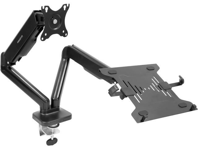 Mount-It! Laptop and Monitor Desk Stand - Full Motion Laptop Arm Stand - Ergonomic Adjustable Monitor Mount - VESA Monitor Desk Mount with Laptop Tray