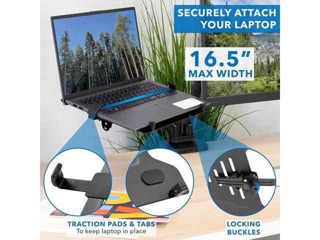 Mount-It! Laptop and Monitor Desk Stand - Full Motion Laptop Arm Stand - Ergonomic Adjustable Monitor Mount - VESA Monitor Desk Mount with Laptop Tray