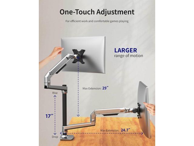 Dual Monitor Stand for Desk, Vertical Dual Monitor Mount with Wide Range of Motion, Dual Monitor Arm for 17-40' Screen up to 25 lbs Each, Computer...