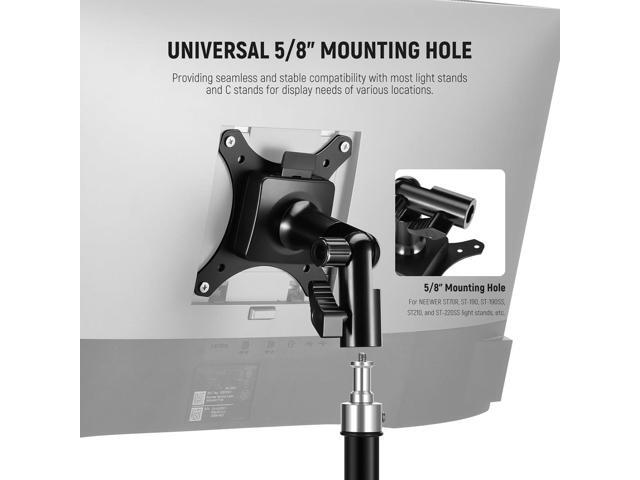 NEEWER Monitor Mount Adapter with Quick Release VESA Mount, 270° Adjustable Metal 5/8' C Stand Light Stand Adapter for Impact Screen Outdoor TV up...