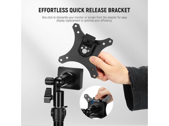 NEEWER Monitor Mount Adapter with Quick Release VESA Mount, 270° Adjustable Metal 5/8' C Stand Light Stand Adapter for Impact Screen Outdoor TV up...