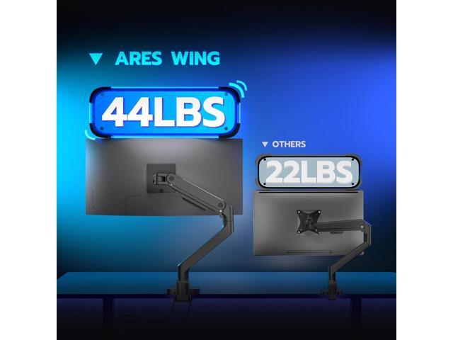 Single Monitor Mount with USB A/C, Ultrawide Monitor Arm for 17 to 49 inch Heavy Duty Monitor, Holds 44 lbs, Adjustable Gas Spring Monitor Arm Desk...