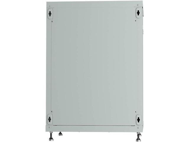 Sysracks 15U Wall Mount GRAY IT Network Av Data Server Rack Cabinet Enclosure 24 Inch Depth - 2 Shelves - 8-Way PDU - Fan - Adjustable Feet - Hardware