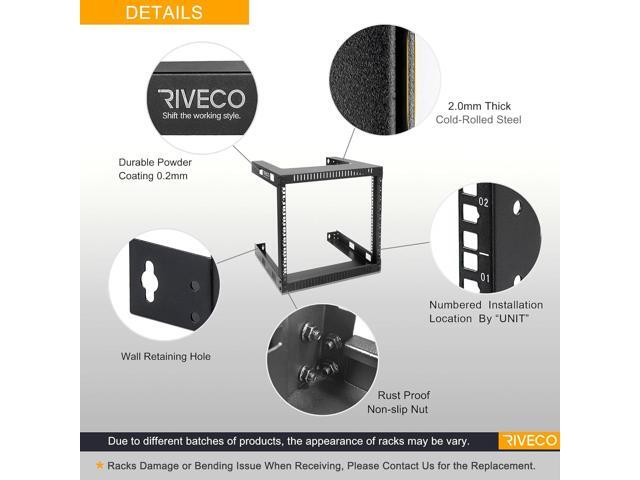 RIVECO 9U Wall Mount Rack for Network 17.7' Deep 2 Post Open Frame Racks Easy Assembly Firm Constructed for Stereo/Server/AV/Home Data Equipment...