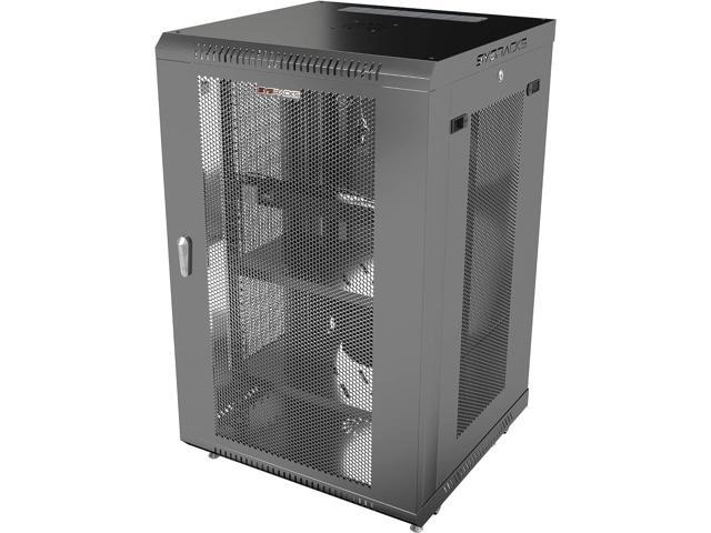 Sysracks - Server Rack - Wall Cabinet - Wall Mount Rack on Casters Locking Network Enclosure with Fans - VENTED Door Audio Rack - Network Rack - 24...