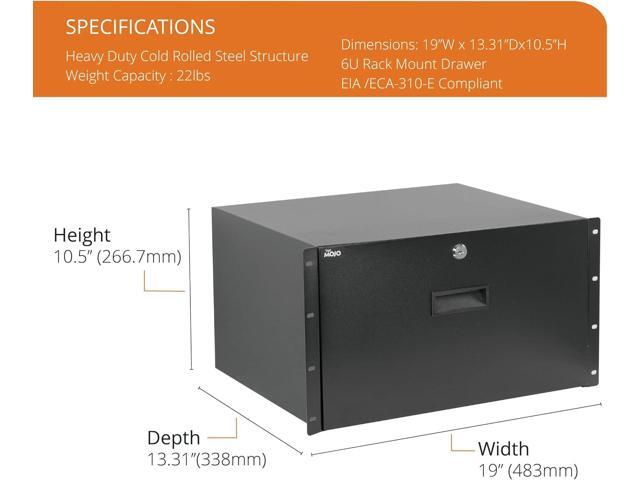 6U Rack Drawer,Rack Mount Drawer for 19in Network Equipment/Server/AV Rack or Cabinet Enclosure,Sliding and Lockable Server Rack Drawer -...