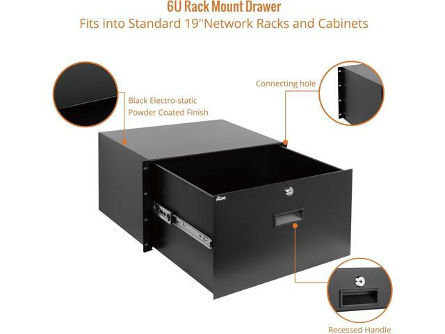 6U Rack Drawer,Rack Mount Drawer for 19in Network Equipment/Server/AV Rack or Cabinet Enclosure,Sliding and Lockable Server Rack Drawer -...