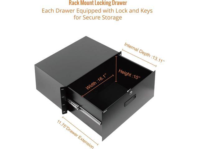 6U Rack Drawer,Rack Mount Drawer for 19in Network Equipment/Server/AV Rack or Cabinet Enclosure,Sliding and Lockable Server Rack Drawer -...