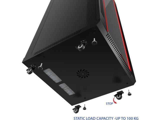 Sysracks 18U Wall Mount Av Server Network Rack 24 inch Deep Data Cabinet on Wheels - Cooling Fan - 2 Shelves - PDU - Casters - Dust Tight Cable...